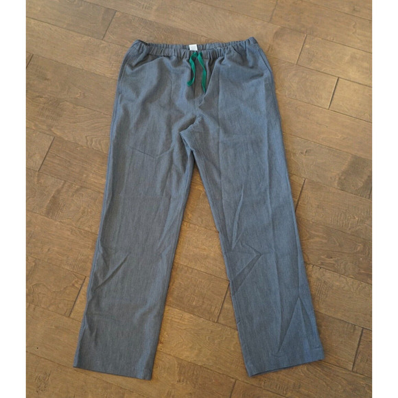 Figs Pisco Basic Scrub Pants Mens L Gray Drawstring Straight Leg Pockets PO 1404 - Picture 1 of 9